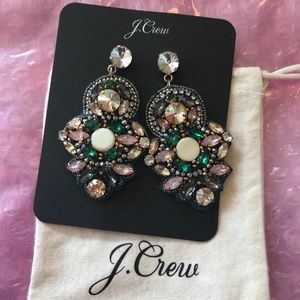 J. Crew fabric-back mixed-gem statement earrings